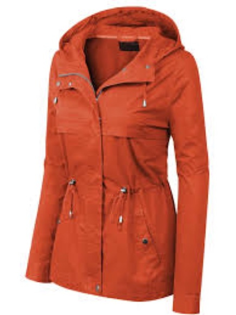 Lightweight Hooded Utility Jacket - Rust Orange